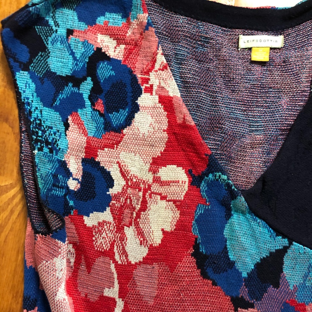 Anthropologie Sleeveless Navy/Floral Sweater Dress